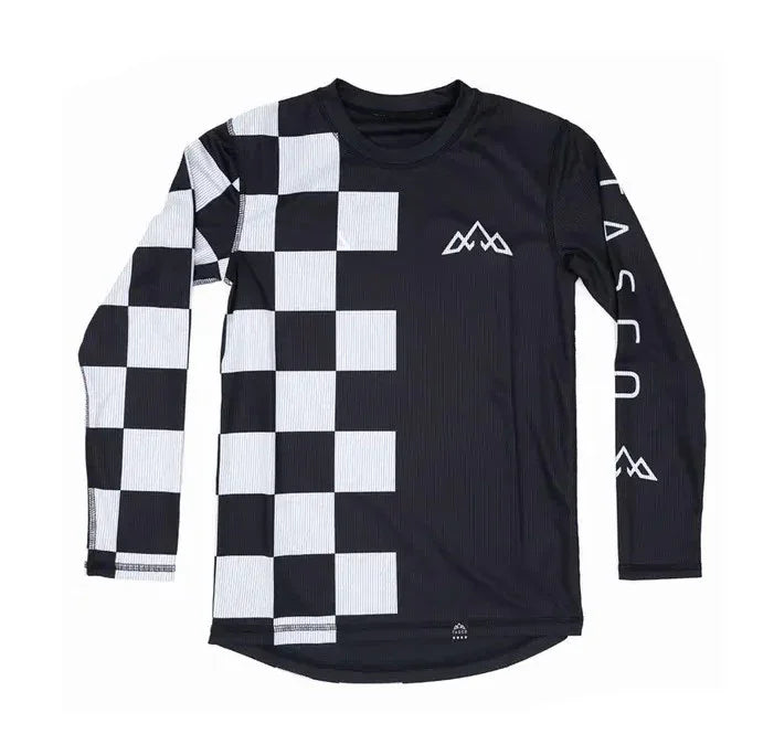 Tasco Mullet Reversible Ride Jersey Long Sleeve Black / White - Bicycle Warehouse