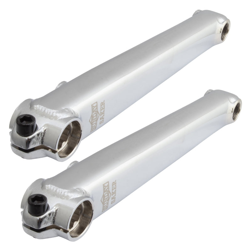 Saker v2 Cranks - 170mm With 19mm Mid BB Left Right Hand Drive Chrome - Bicycle Warehouse