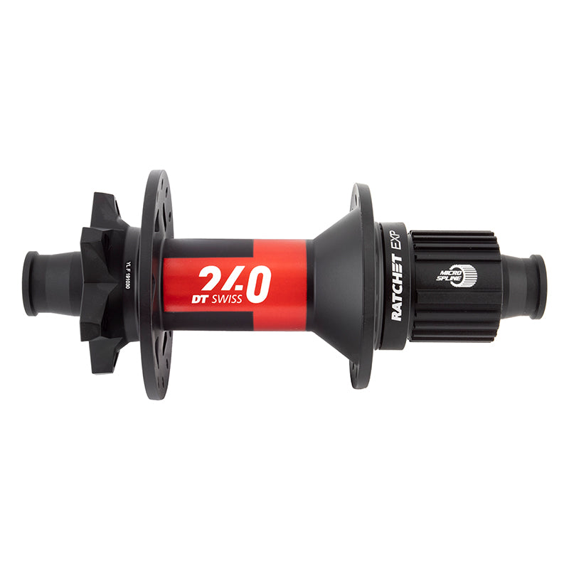 DT Swiss 240 EXP Rear Hub - 12 x 148mm 6-Bolt Micro Spline BLK/Red 28H 36pt - Bicycle Warehouse