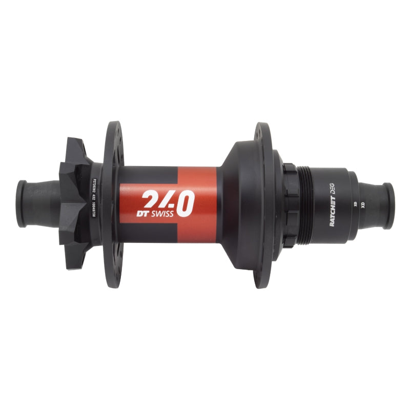 DT Swiss 240 DEG Rear Hub - 12 x 148mm 6-Bolt XD Black/Red 32H 90pt - Bicycle Warehouse