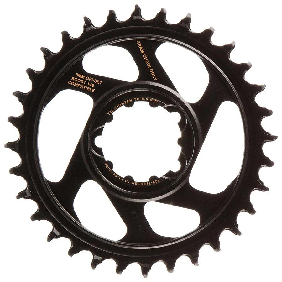 X-Sync 2 Eagle Direct Mount Chainring - 32 Tooth 3mm Boost Offset 12-Speed BLK Gold - Bicycle Warehouse