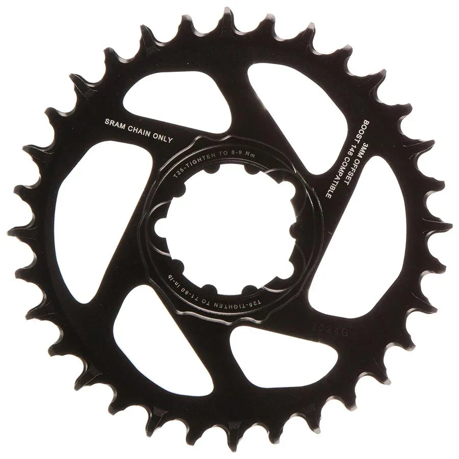 X-Sync 2 Eagle SL Direct Mount Chainring 32T Boost 3mm Offset BLK Gray Logo - Bicycle Warehouse