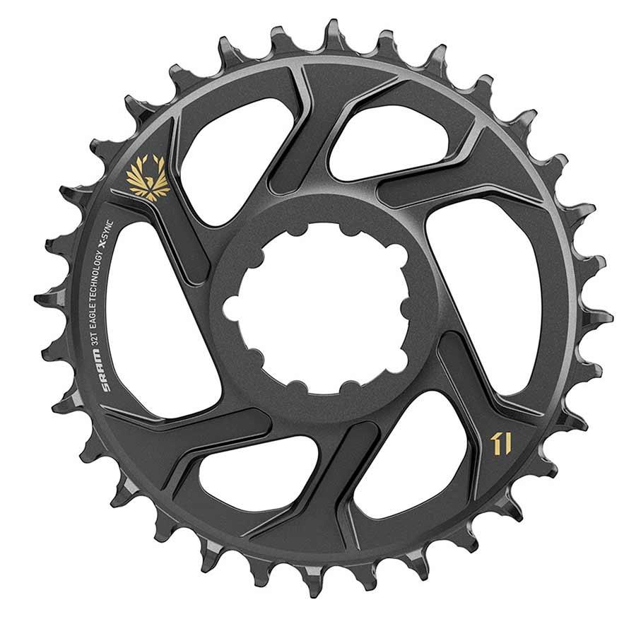 X-Sync 2 Eagle SL Direct Mount Chainring 34T Boost 3mm Offset BLK Gold Logo - Bicycle Warehouse