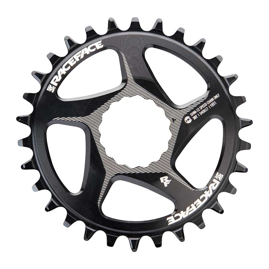 RaceFace Narrow Wide Direct Mount CINCH Aluminum Chainring - Shimano 12-Speed requires Hyperglide+ compatible chain 30t BLK - Bicycle Warehouse