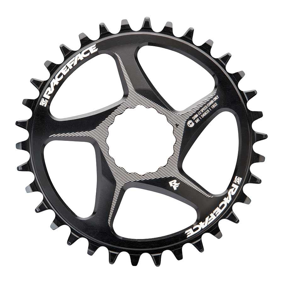 RaceFace Narrow Wide Direct Mount CINCH Aluminum Chainring - Shimano 12-Speed requires Hyperglide+ compatible chain 34t BLK - Bicycle Warehouse