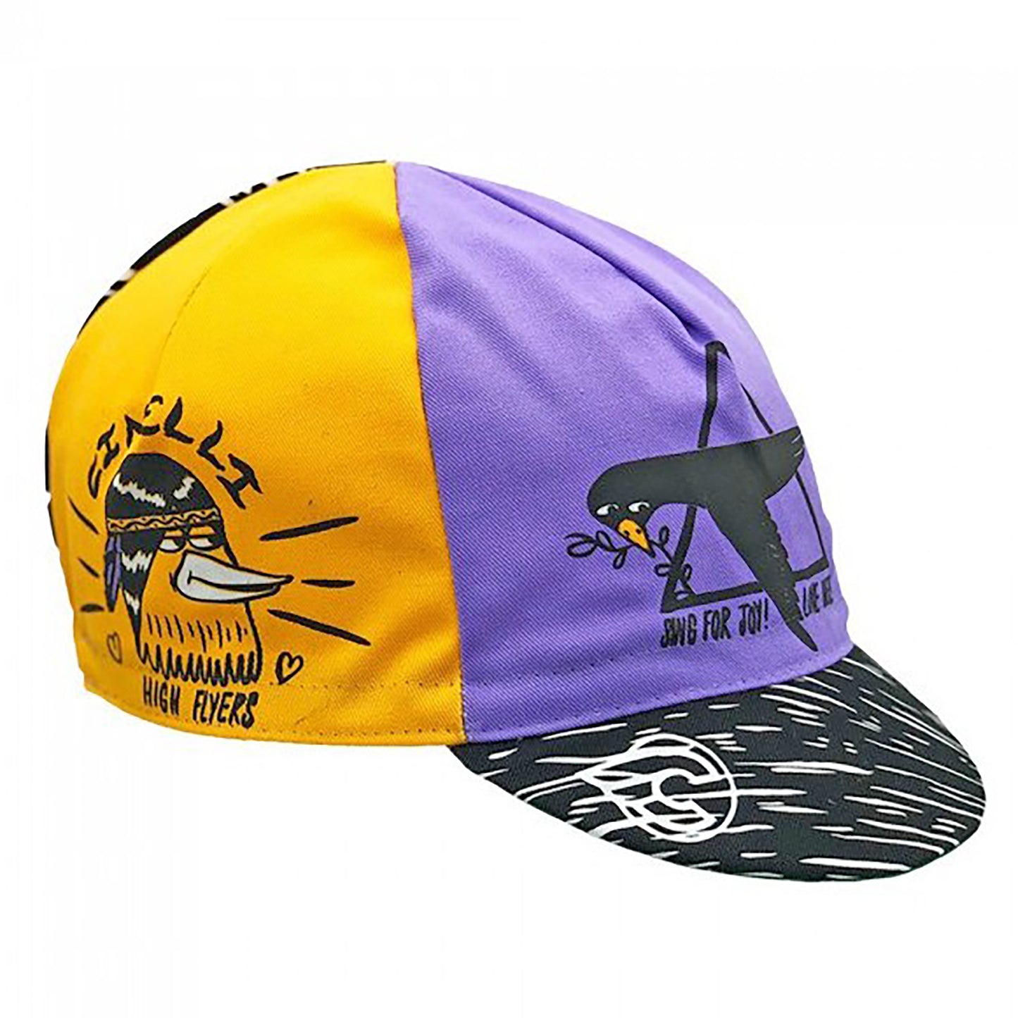 Cycling Cap Stevie Gee Art High Flyers Purple/Yellw - Bicycle Warehouse