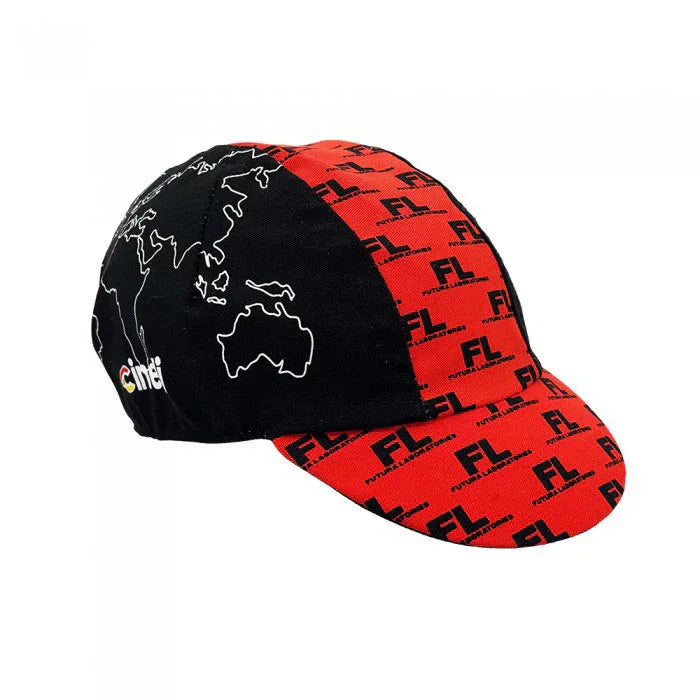 Cycling Cap Futura Domestiq Black/Red - Bicycle Warehouse