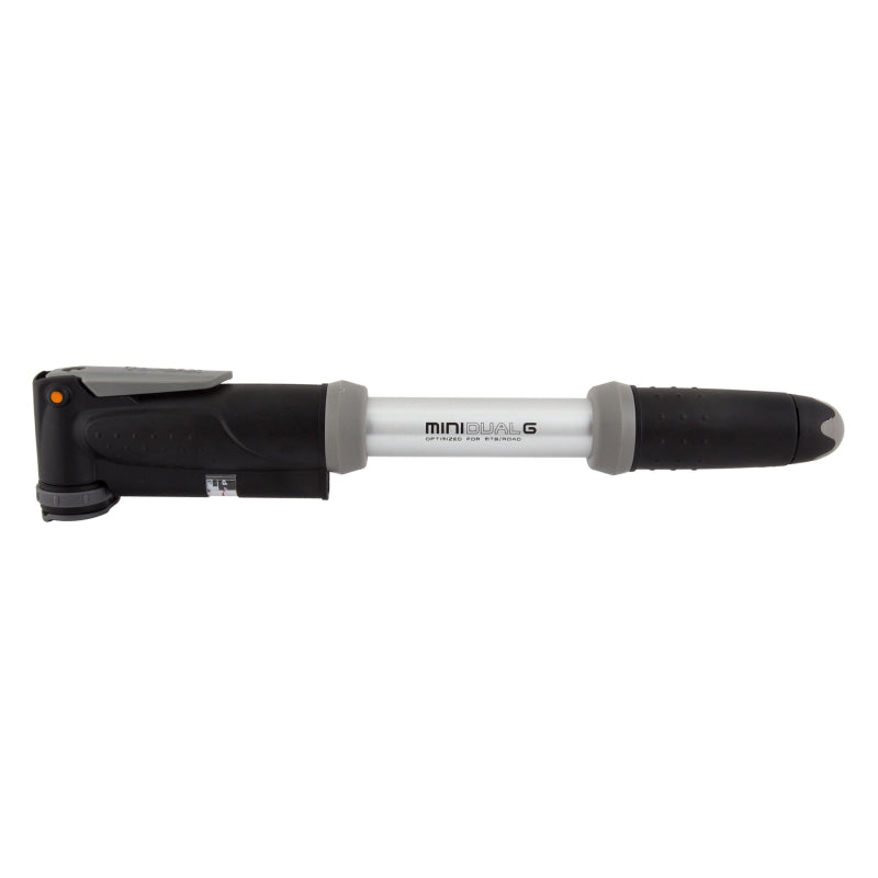 Mini Dual Pump with Gauge Black/Silver - Bicycle Warehouse