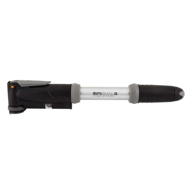 Mini Dual Pump with Gauge Black/Silver - Bicycle Warehouse