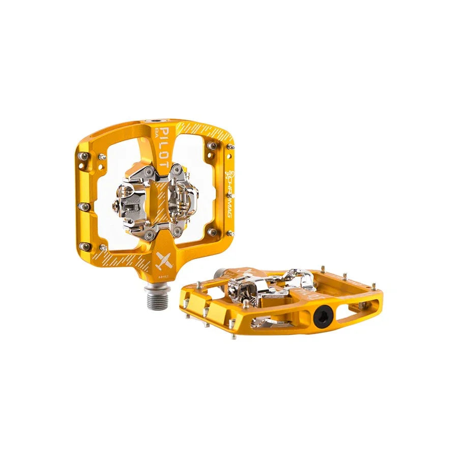 chromag pilot pedals BA SPD Gold Farbe:Matt glänzend schwarz Fox 2026 Range | point pin contact between midi pedal