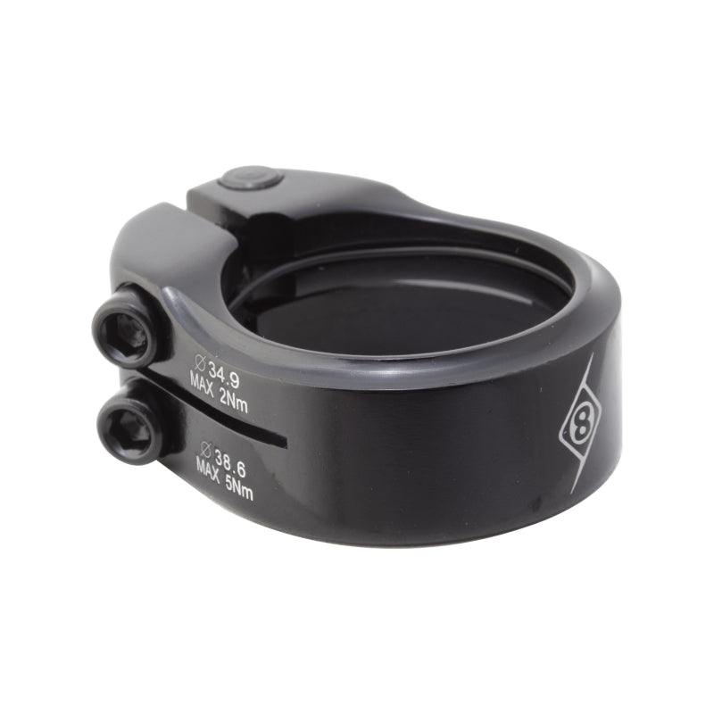 Clampdown Double Seatpost Clamp 38.6 / 34.9 Black AL6061 - Bicycle Warehouse