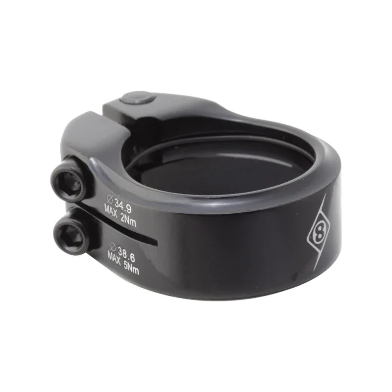 Clampdown Double Seatpost Clamp 38.6 / 34.9 Black AL6061 - Bicycle Warehouse