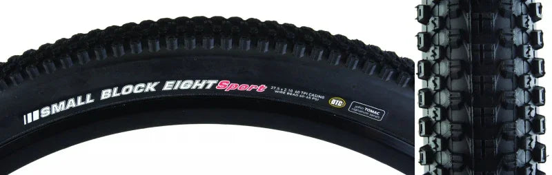 Small Block 8 Tire 26x2.35 Wire Clincher DTC 60TPI Black - Bicycle Warehouse