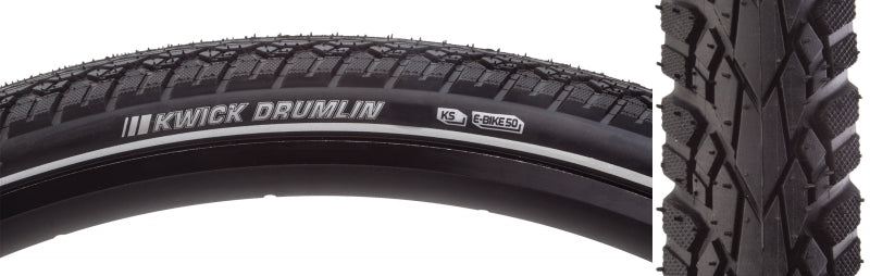 Kwick Drumlin Tire - 700 x 45 Clincher Wire Black/Reflective 60tpi - Bicycle Warehouse