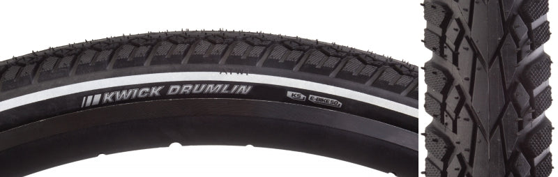 Kwick Drumlin Tire - 700 x 42 Clincher Wire Black/Reflective 60tpi - Bicycle Warehouse