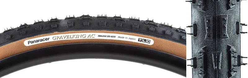 GravelKing AC Tire 700x35C Folding Tubeless Ready ZSG Natural Anti-Flat Casing Brown - Bicycle Warehouse