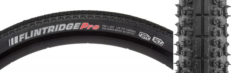 Flintridge Pro Tire - 700 x 40 Tubeless Folding Black - Bicycle Warehouse