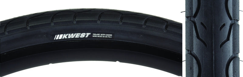 Kwest K193 Tire 700x40C Wire Clincher 30TPI Black - Bicycle Warehouse