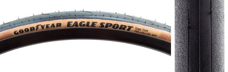 Eagle Sport Tube Type Tire 700 x 25c Tan - Bicycle Warehouse