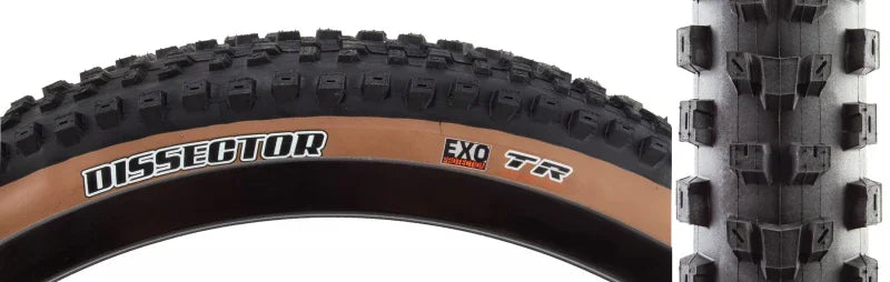 Dissector Tire - 29 x 2.6 Tubeless Folding Black/Tan Dual EXO - Bicycle Warehouse