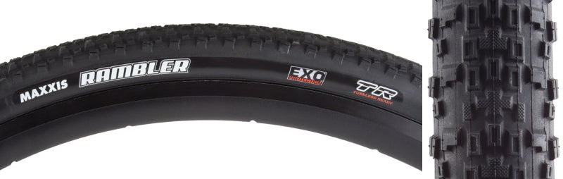 Rambler Tire - 700 x 50 Tubeless Folding Black/Tan Dual EXO - Bicycle Warehouse
