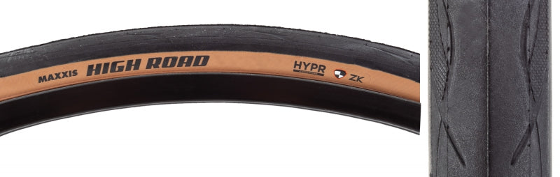 High Road Tire - 700 x 28 Clincher Folding BLK/Tan HYPR K2 Protection - Bicycle Warehouse