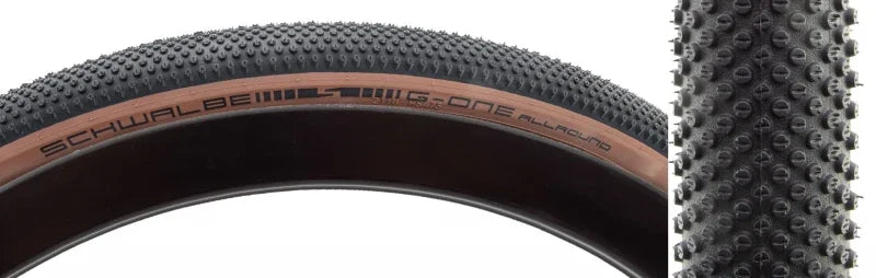 G-One Allround Tire - 700 x 40 Tubeless Folding BLK/Tan Performance Line Addix - Bicycle Warehouse