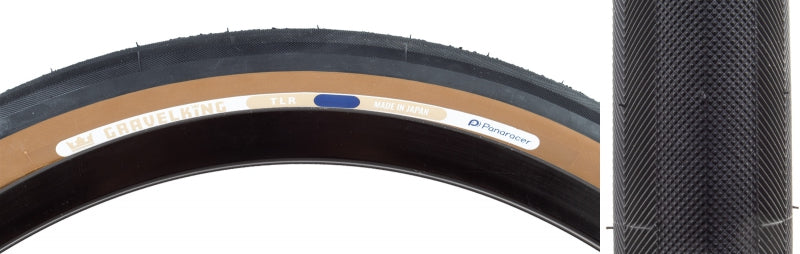 GravelKing Slick Tire - 650b x 42 / 27.5 x 1.75 Tubeless Folding BLK/Brown - Bicycle Warehouse