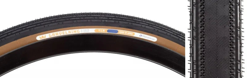 GravelKing SS Tire - 650b x 43 / 27.5 x 1.75 Tubeless Folding BLK/Brown - Bicycle Warehouse