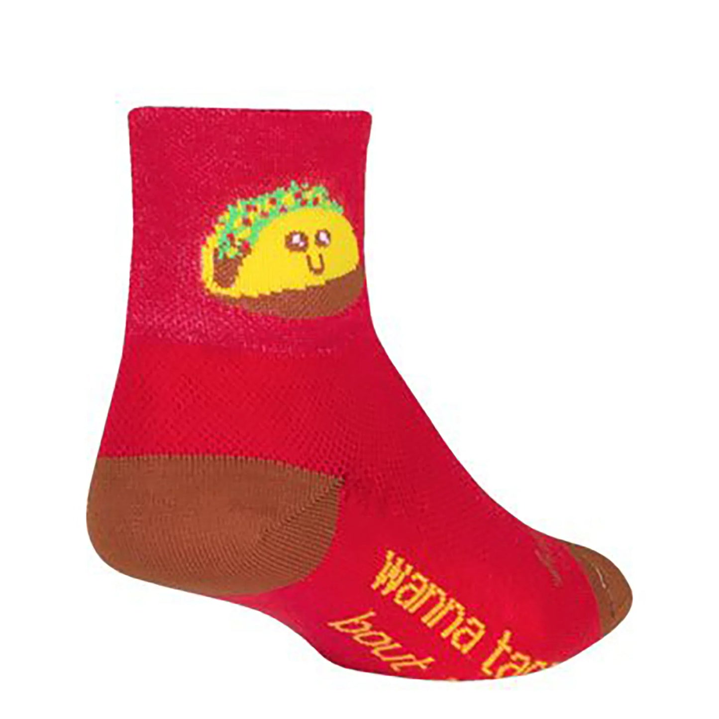 Sockguy Tacotherapy Socks 5-9 Red/Yellow - Bicycle Warehouse