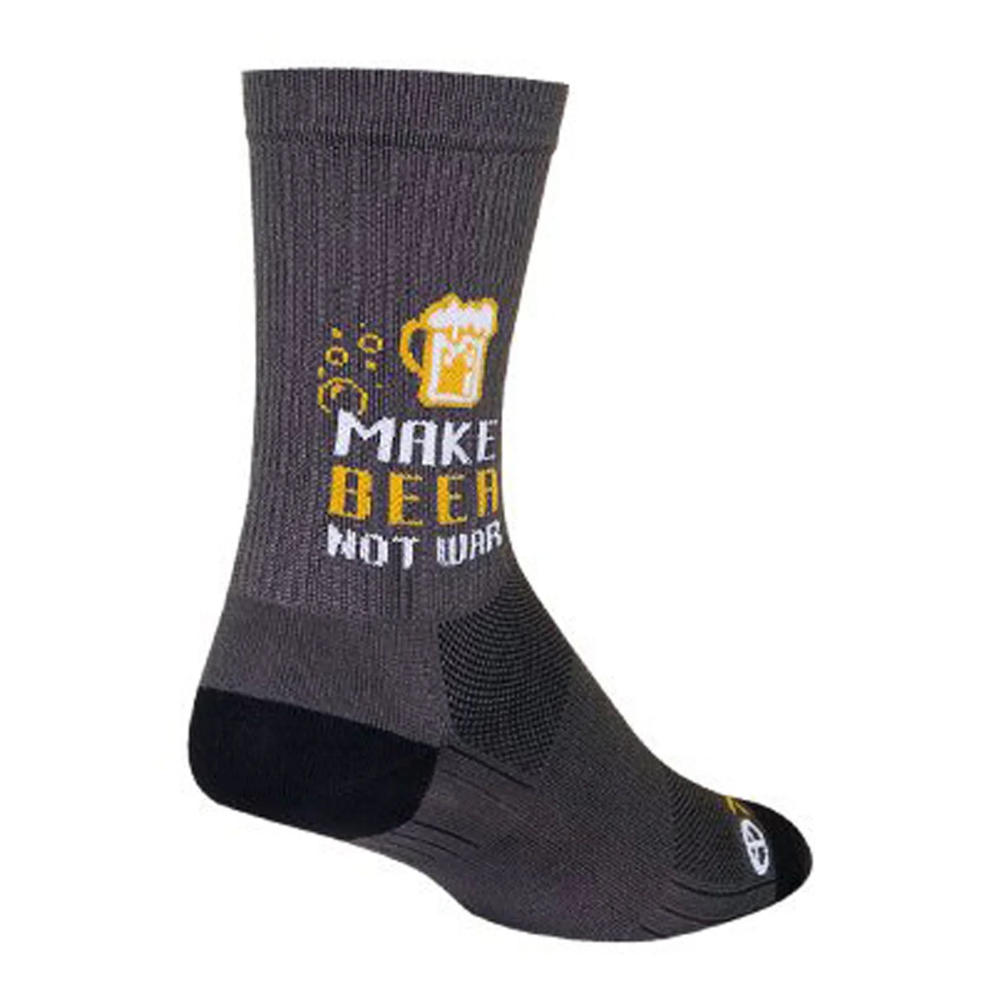 Sockguy Make Beer Not War SGX6 Socks 9-13 Gray - Bicycle Warehouse