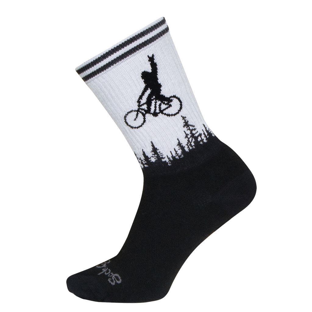 Sockguy Squatchit Socks 9-13 Black/White - Bicycle Warehouse