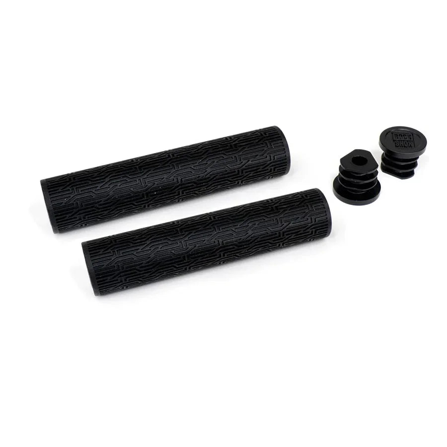 Textured Slip-On Grips 135mm Black Pair - Bicycle Warehouse