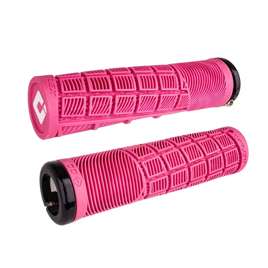 Reflex V2.1 Grips - White/Pink Lock-On - Bicycle Warehouse