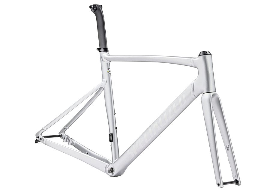 Specialized allez sprint frmset satin silver dust/gloss transparent decals 58 - Bicycle Warehouse