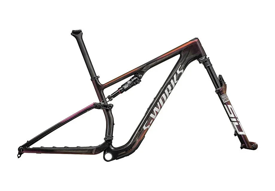 Specialized epic 8 S-Works frmset gloss carbon/metallic vivid pink/viavi magenta gold/metallic midnight shadow/white s - Bicycle Warehouse