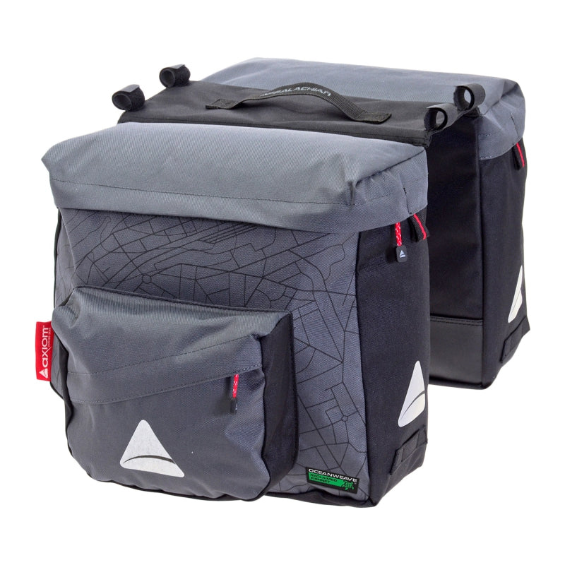 Seymour Oceanweave P25 Twin Pannier Hook-On 1516 c.i. (Pair) Grey/Black - Bicycle Warehouse