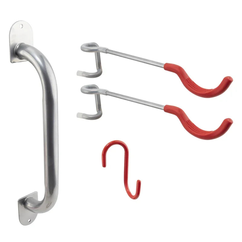 Single Bike Wall Mount Pole Rack 1 Bike Silver RS6300 - Bicycle Warehouse