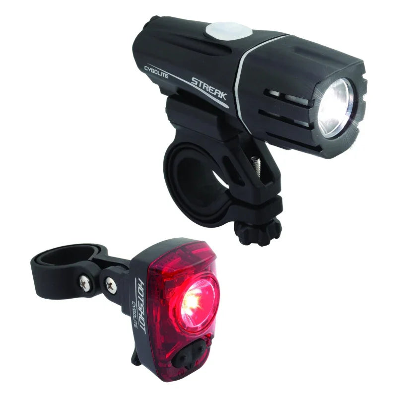 Cygolite Streak 600/Hotshot120 Headlight/Taillight Set - Bicycle Warehouse