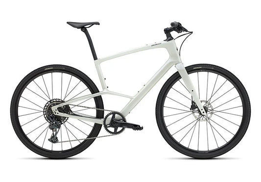 2025 Specialized sirrus x 6.0 bike gloss dune white / obsidian fade refletive xl - Bicycle Warehouse