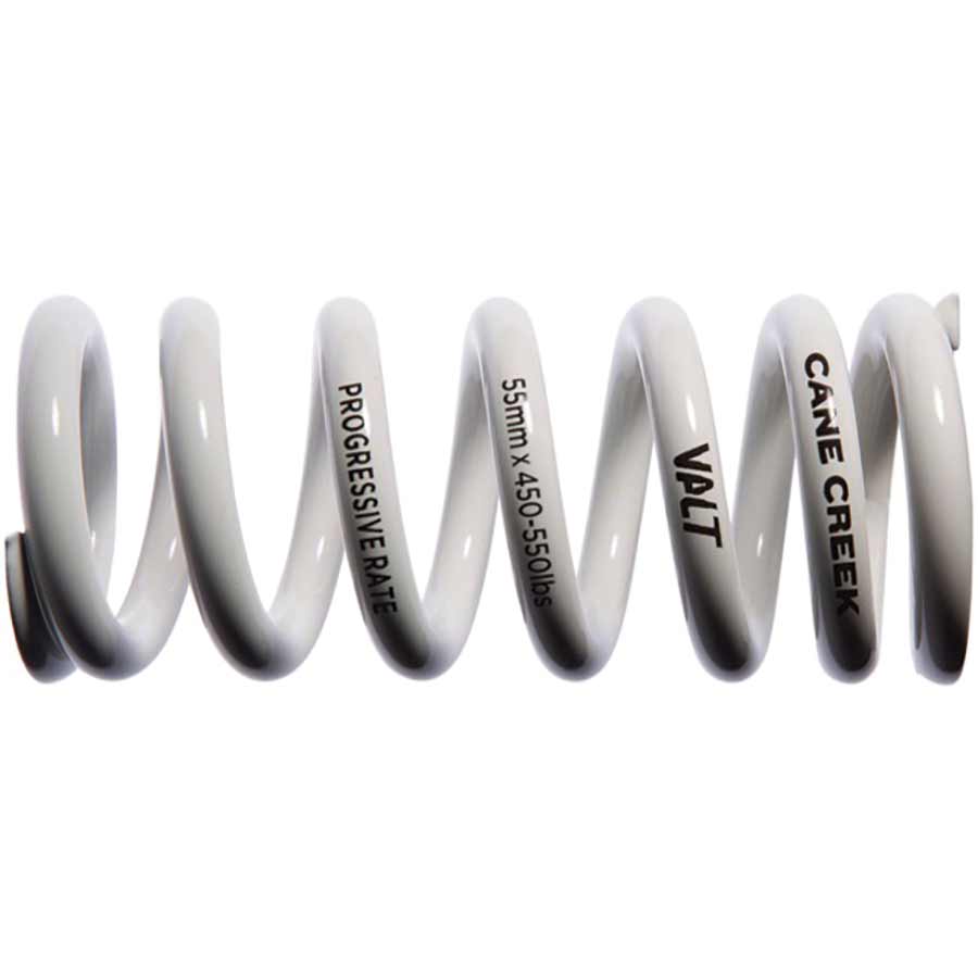 Progressive Rate VALT Lightweight Rear Shock Spring - 55mm x 450-550lbs White - Bicycle Warehouse