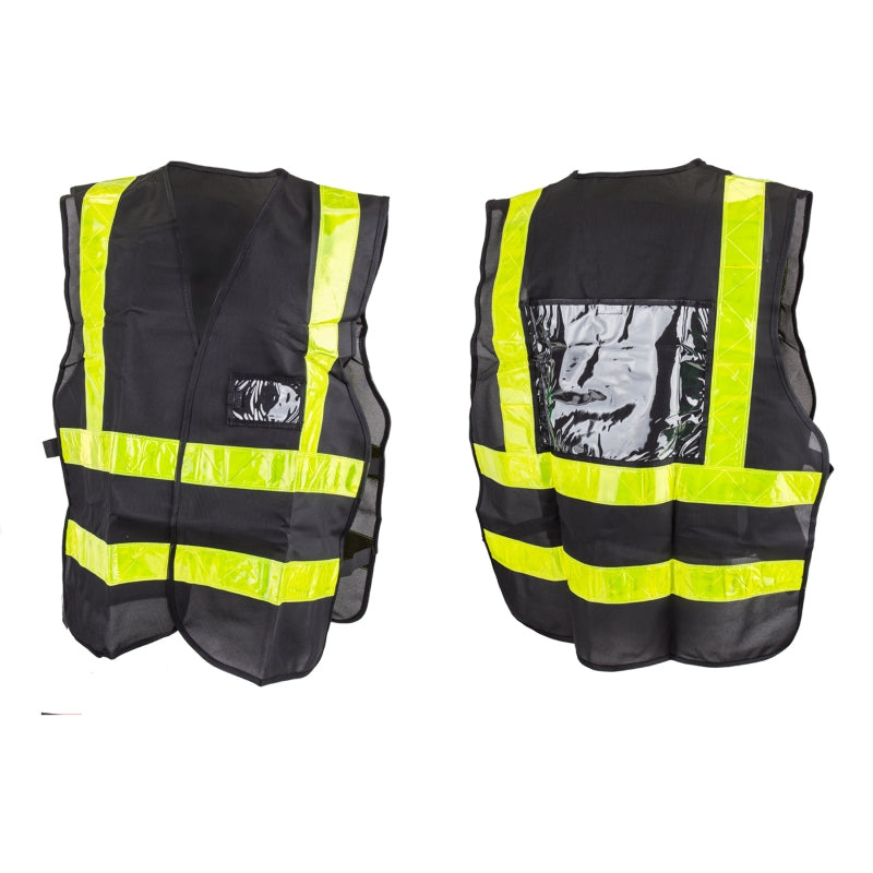 Sunlite Delivery Vest Delivery Style One Size Unisex Black/Yellow Reflective - Bicycle Warehouse