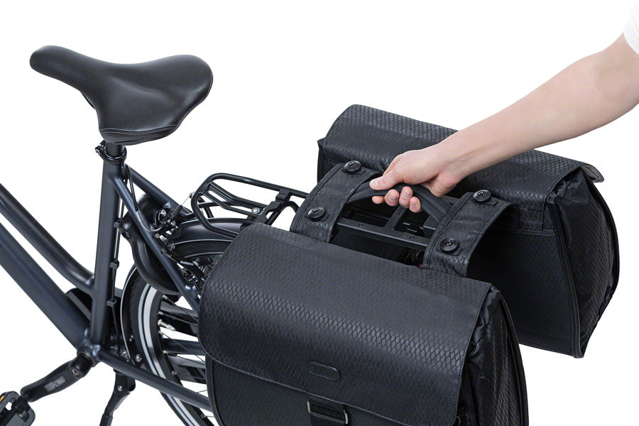 Double Pannier Handle Uniuversal Bridge MIK Adaptor Plate BLK - Bicycle Warehouse