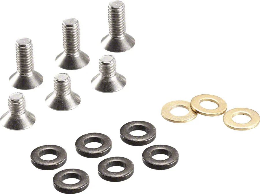 e*thirteen ISCG Bolt kit 10mm/16mm Flat Head Bolts and Chain Line Spacers - Bicycle Warehouse