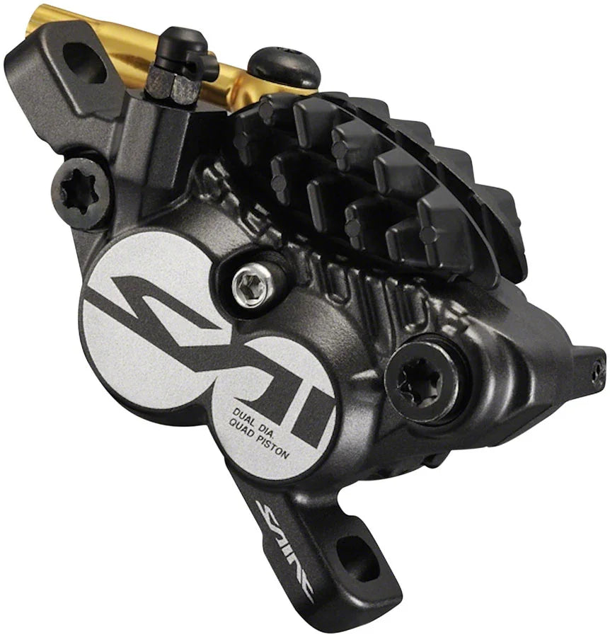 Saint BL-M820-B/BR-M820 Disc Brake Lever - Rear Hydraulic Post Mount Finned Metal Pads BLK - Bicycle Warehouse