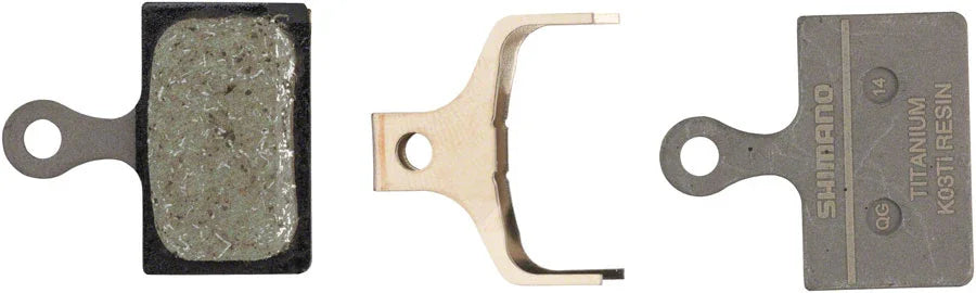 K05Ti-RX Disc Brake Pads Springs - Resin Compound Titanium Back Plate One Pair - Bicycle Warehouse