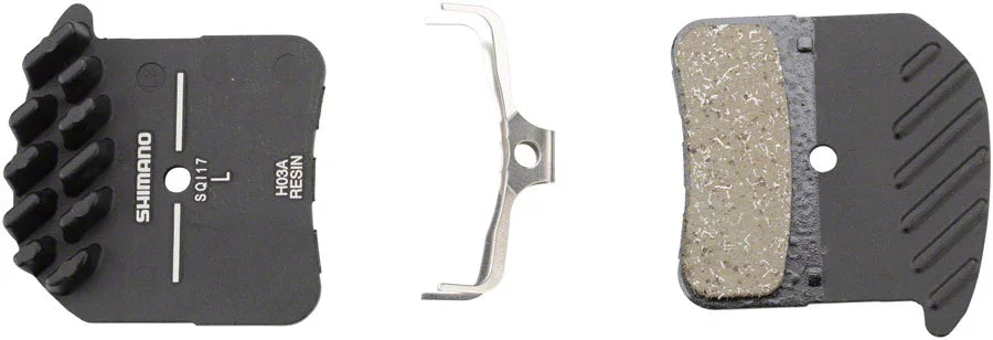 H03A-RF Disc Brake Pad Spring - Resin Compound Finned Alloy Back Plate One Pair - Bicycle Warehouse