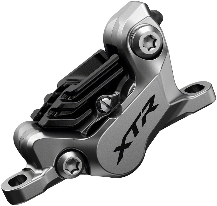 XTR BR-M9120 Disc Brake Caliper - Front Rear Post Mount 4-Piston Includes Finned Metallic Pads - Bicycle Warehouse