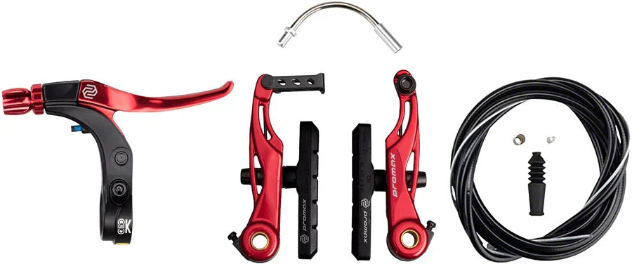 P-1/Click V-Point Linear Pull Brake Kit - 85mm Red - Bicycle Warehouse
