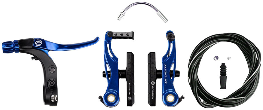 P-1/Click V-Point Linear Pull Brake Kit - 85mm Blue - Bicycle Warehouse